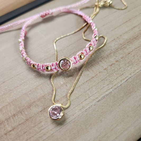 Crystal set bracelet and necklace